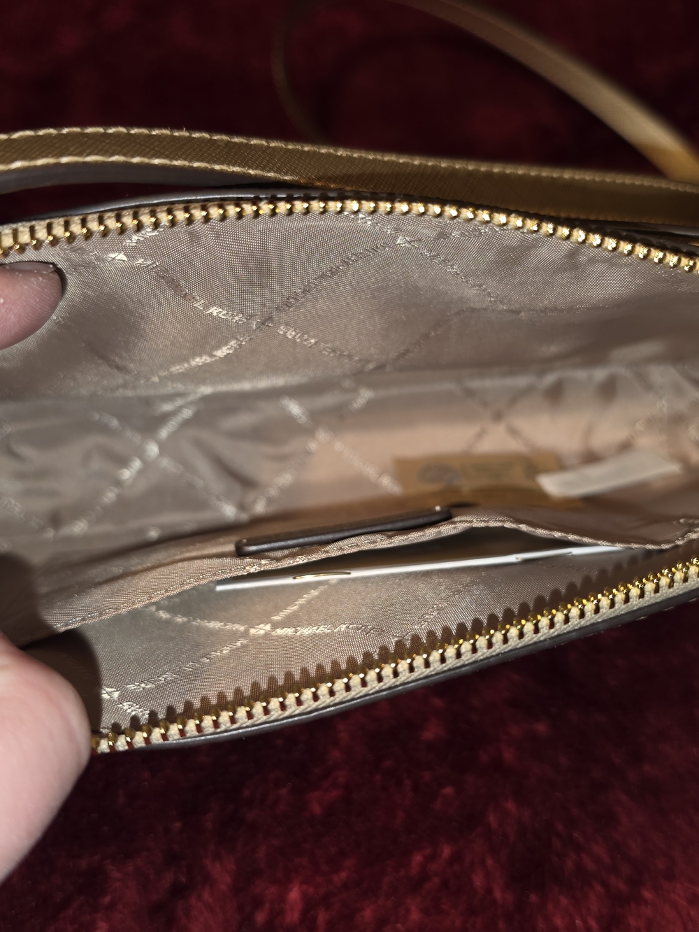 NWT Michael Kors Metallic Gold Crossbody Bag - Picture 4 of 6